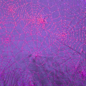  Purple Holographic Spider web Metallic Foil on Polyester Spandex