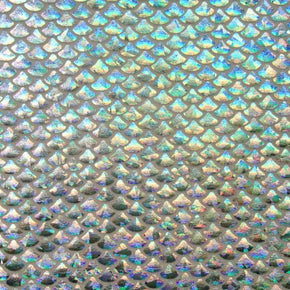  Silver/Dusty Rose Holographic Small Mermaid Metallic Foil on Nylon Spandex