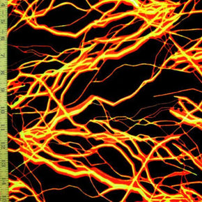  Yellow/Orange Thunderstorms Print on Nylon Spandex