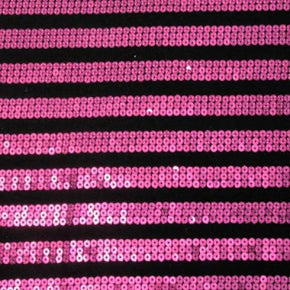  Fuchsia/Black Shiny Sequins on Polyester Spandex