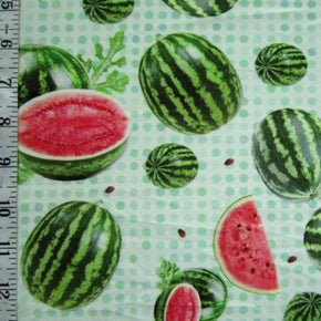 Multi-Colored Watermelon Print on Polyester Spandex