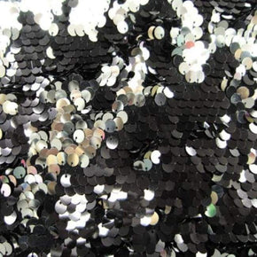  Black Reversible 8mm Sequins on Polyester Spandex