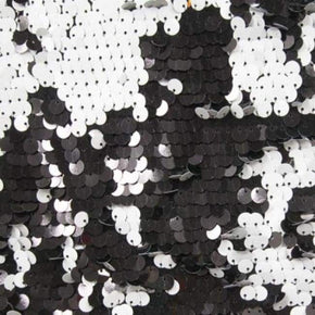  Black Reversible 8mm Sequins on Polyester Spandex