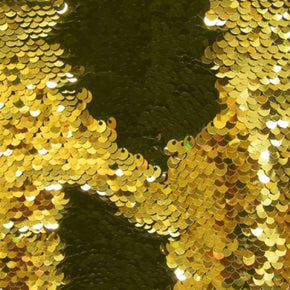  Gold/Black Shiny Reversible 4mm Sequins on Polyester Spandex