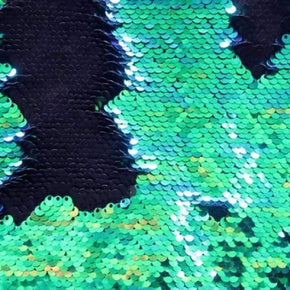  Green/Black Reversible Sequins on Polyester Spandex