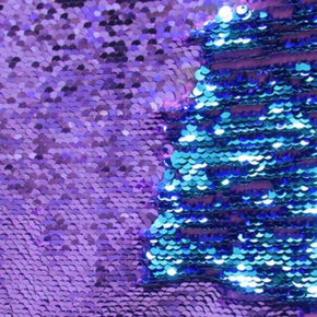  Purple/Turquoise Shiny Reversible 4mm Sequins on Polyester Spandex