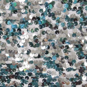  Silver Reversible Sequins on Polyester Lycra