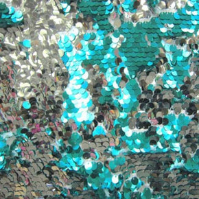  Silver Reversible 8mm Sequins on Polyester Spandex