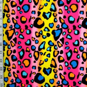  Pink/Yellow Animal Print Stripes on Polyester Spandex