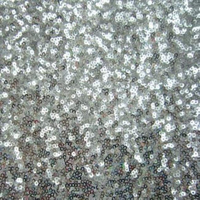  Silver Cup Shape 3mm Sequin on Polyester Mesh