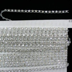  Transparent 4mm Rhinestone Cut Glass Trim, Sold by the 22 Yard Roll