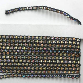 Black 4mm Rhinestone Cut Glass Trim, Sold by the 22 Yard Roll