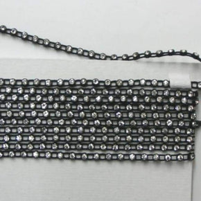  Black 4mm Rhinestone Cut Glass Trim, Sold by the 22 Yard Roll