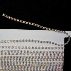 White 5mm Rhinestone Cut Glass Trim, Sold by the 24 Yard Roll