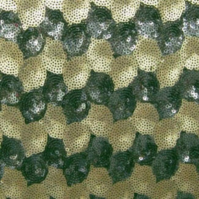  Natural/Steel Rigid Sequins on Polyester Mesh