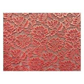  Coral Fancy Floral Lace on Nylon Spandex