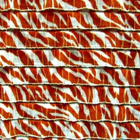  Orange/White Ruffle Print on Polyester Spandex