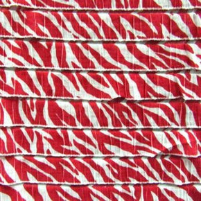  Red/White Ruffle Print on Polyester Spandex