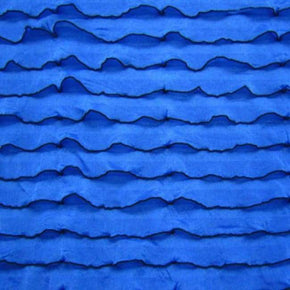  Blue Ruffle Print on Polyester Spandex