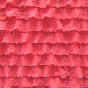  Coral Ruffle Print on Polyester Spandex