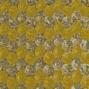  Gold/Nude Fancy Two-Tone Wavy Circles 2mm Sequin on Mesh