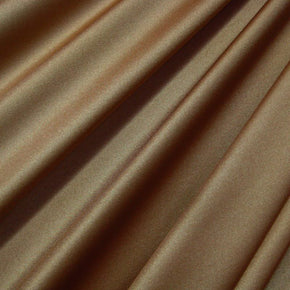 Solid Colored Shiny Millikin Tricot on Nylon Spandex, 4 Way Stretch, Gold/Brown