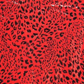  Red/Black Shiny Holographic Animal Print on Spandex