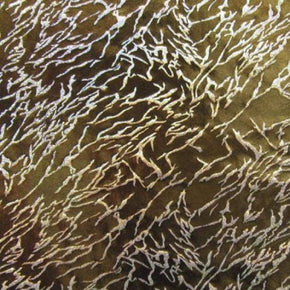  Black/Gold/Silver Shiny Holographic Scribble Metallic Foil on Nylon Spandex
