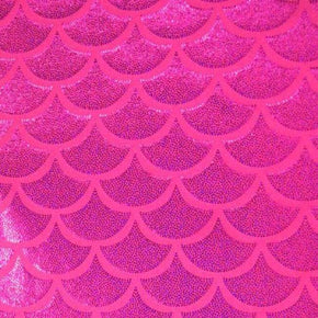  Fuchsia/Hot Pink Mermaid Holographic Foil on Nylon Spandex