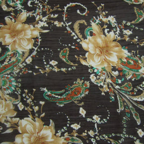 Multi Color Floral Print Chiffon  Fabric