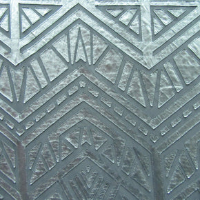Black/Black Geometric Pleather Patch On Mesh Fabric