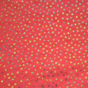 Orange Sequin On Crepe Fabric