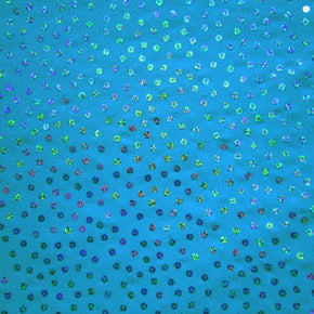 Turquoise Sequin On Crepe Fabric