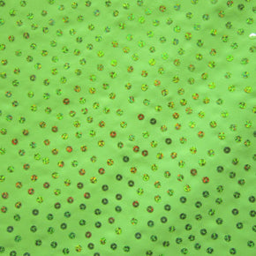 Apple Green Sequin On Crepe Fabric