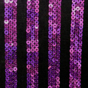  Red/Black 5Mm Stripe Sequin On Spandex Fabric