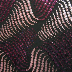 Fuchsia/Pink Sequins On Spandex Fabric