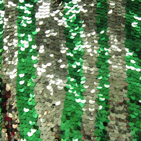 Green/Gold 5Mm Sequin On Spandex Fabric