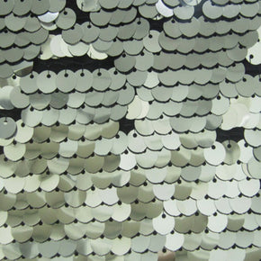 Silver 8Mm Sequin On Spandex Fabric