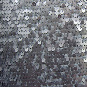 Silver Sequin On Spandex Fabric
