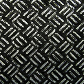  Silver/Black Sequin On Spandex Fabric