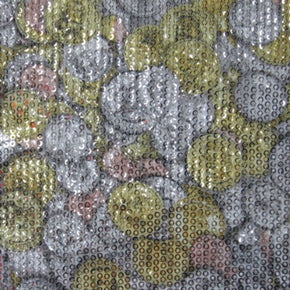 White/Yellow/Pink Coin Print Fabric