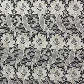 Ivory 3D Floral Guipure Lace Fabric