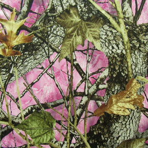 Brown/Pink Forest Print Fabric