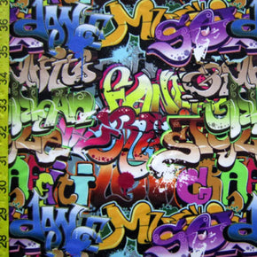 Multi Color Graffiti Print Fabric