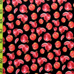 Red Pomegranate Print Fabric
