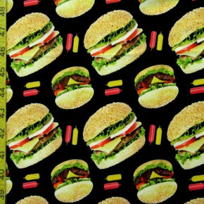 Multi Color Hamburger Print Fabric