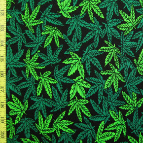 Green Leaf Print Fabric
