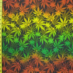 Multi Color Leaf Print Fabric