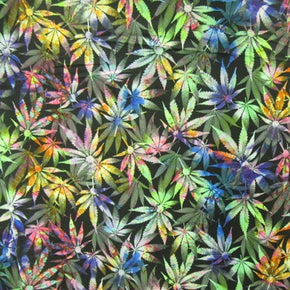Multi Color Marijuana Leaf Fabric