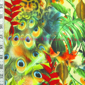 Multi Color Leaf Print Fabric